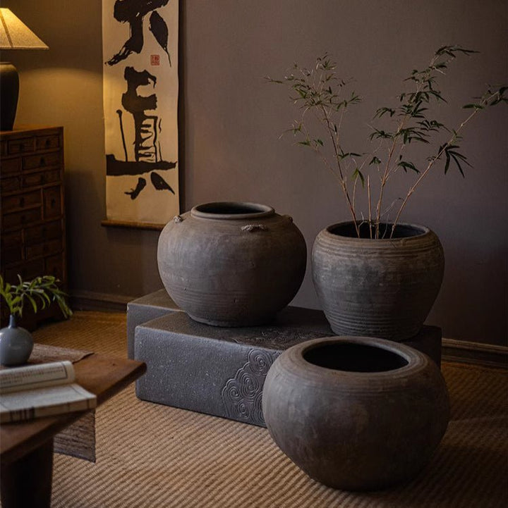 Traditional Round Belly Zen Style Ceramic Vase