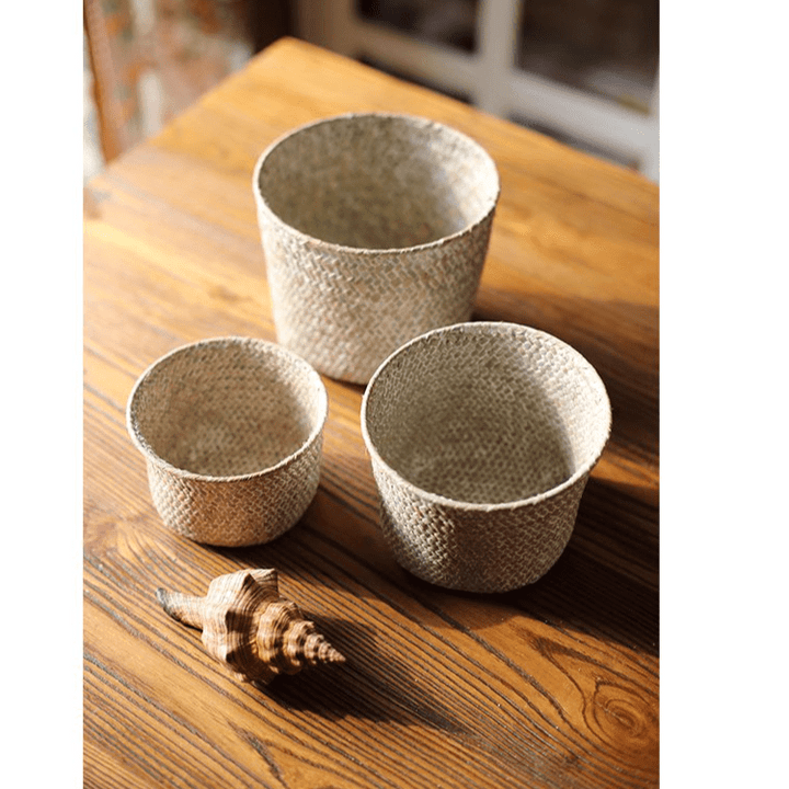 Natural Woven Round Storage Basket