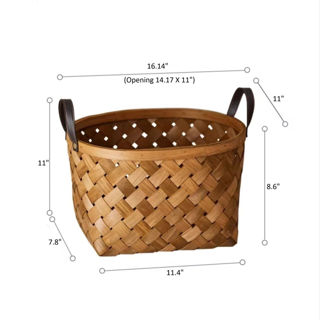 Rustic Handwoven Woodchip Basket