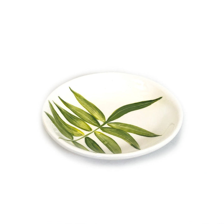 Floating Leaves Dessert Plate - Green
