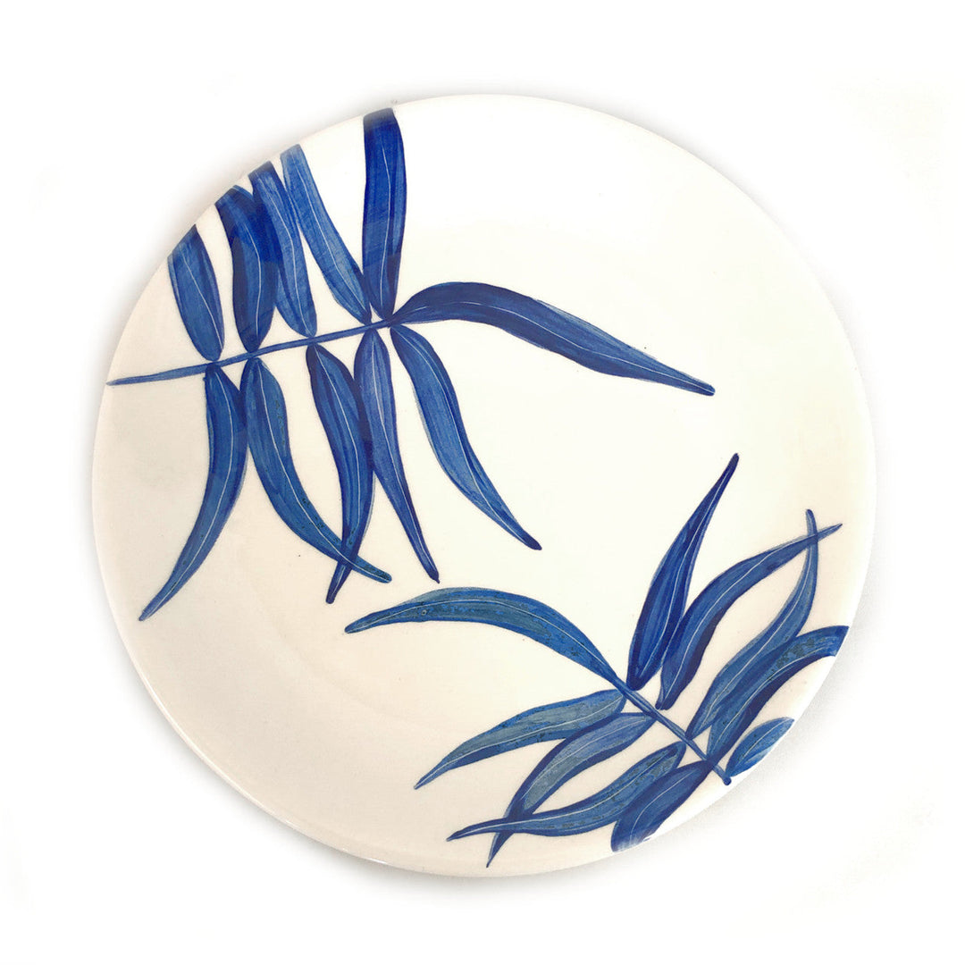 Floating Leaves Dinner Plate - Blue