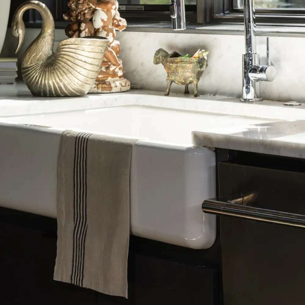 Striped Napkins, Black and Ivory