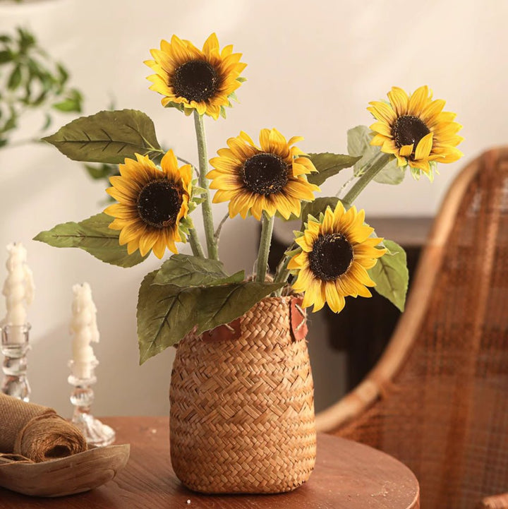 One-Head Artificial Sunflower Stem 19.7" Tall