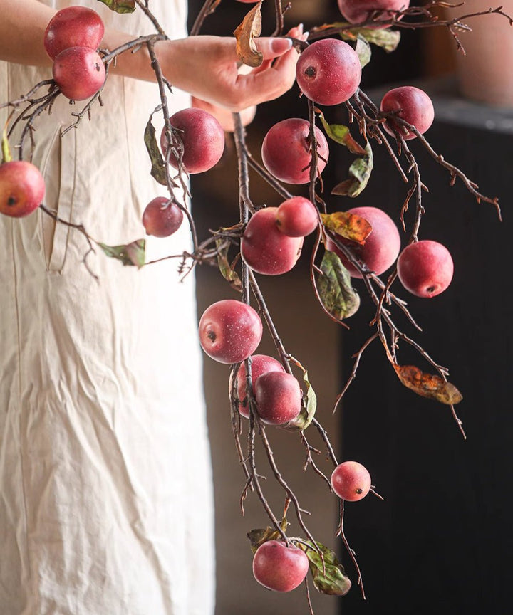 Faux Red Apple Branch Stem 36" Tall