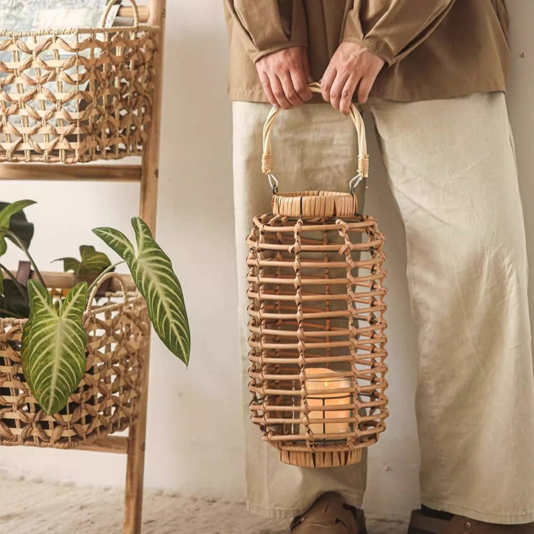 Decorative Bamboo Woven Lantern Holder