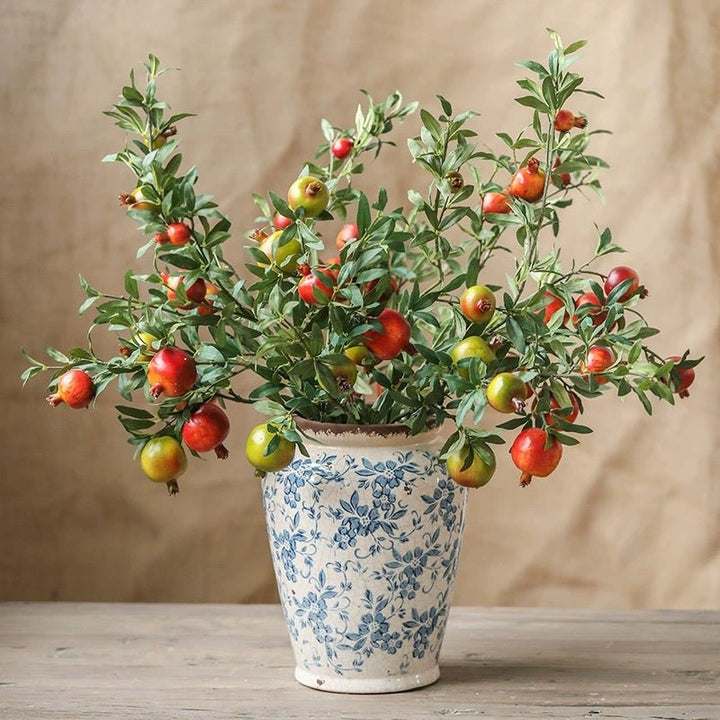 Big Fruit Faux Pomegranate Stem 32" Tall