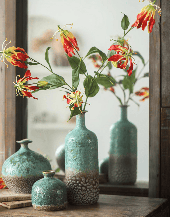 Faux Fire Lily Stem 31.9" Tall