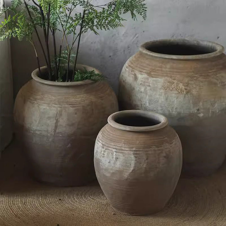Round Earthenware Pot