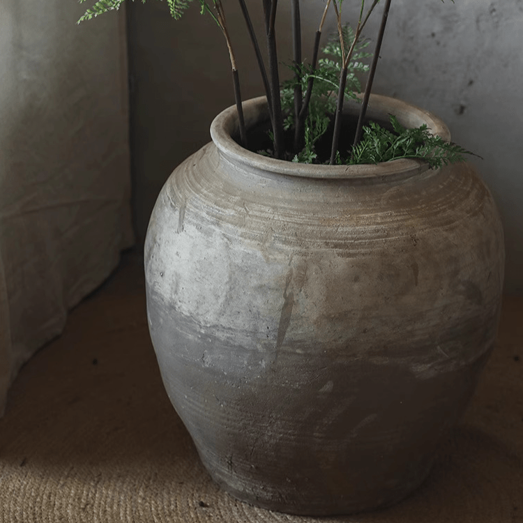Round Earthenware Pot