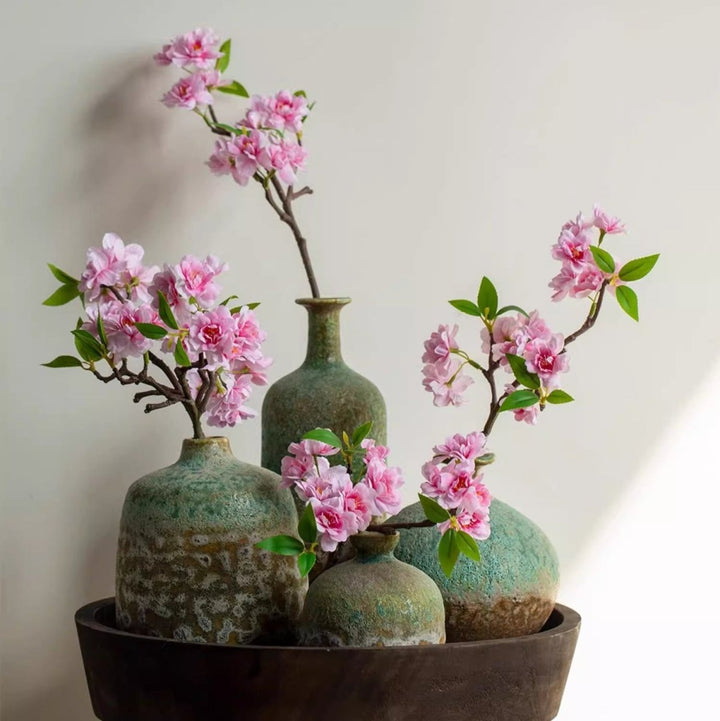 Small Peach Blossom Flower Stem 16.5" Tall