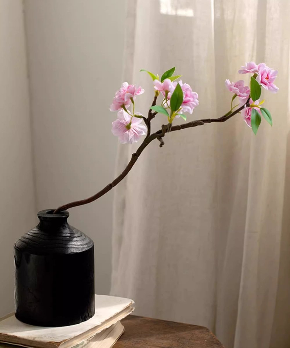 Small Peach Blossom Flower Stem 16.5" Tall