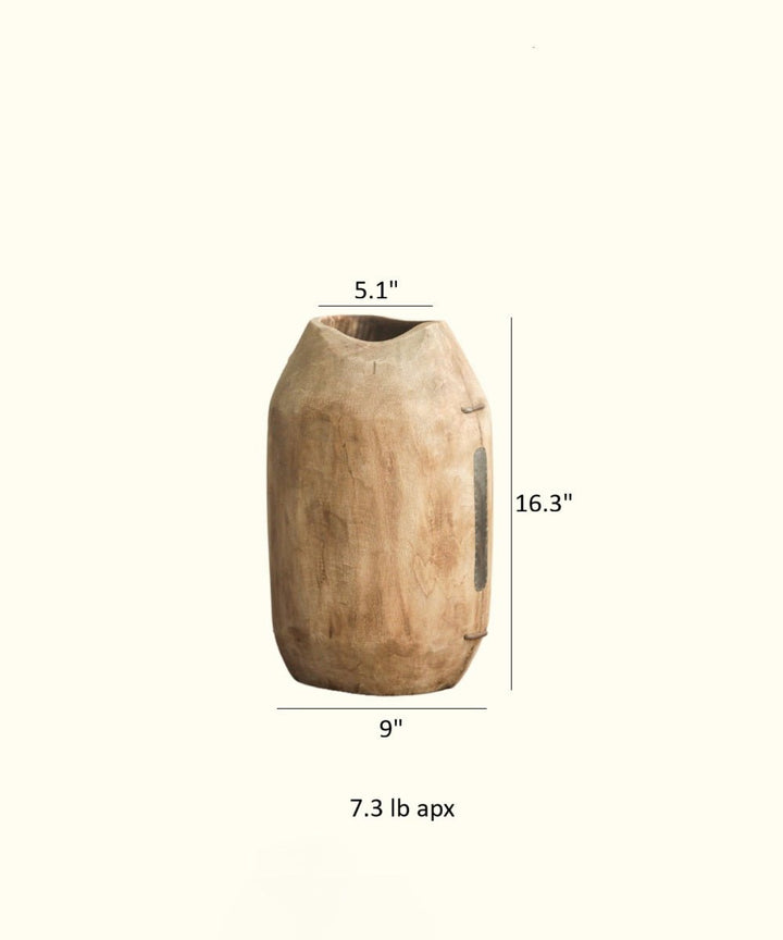 Homestead Solid Wood Décor Vase