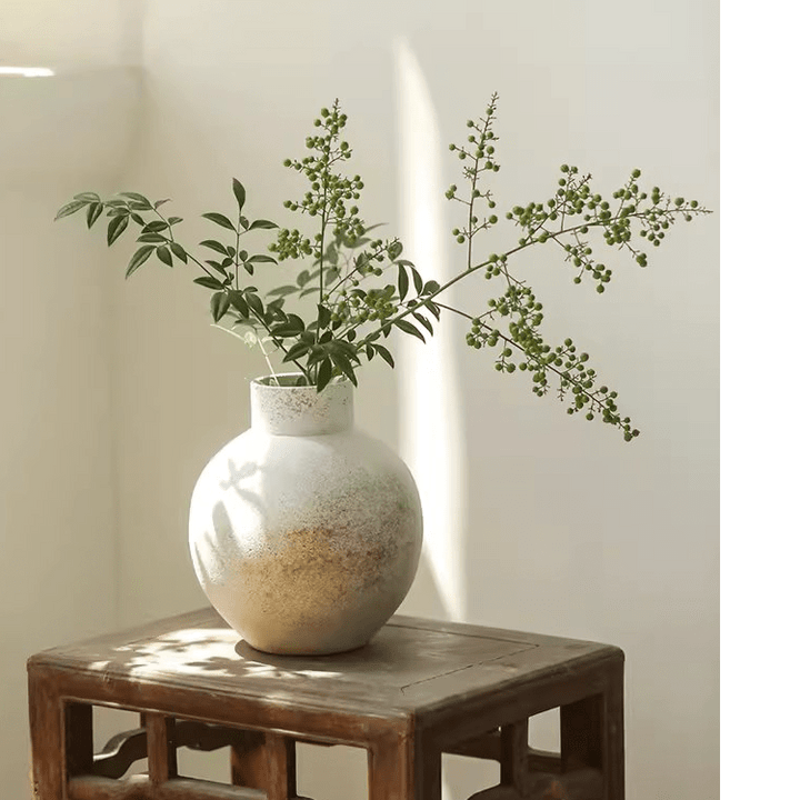 Watertight Coarse Round-Body Ceramic Vase