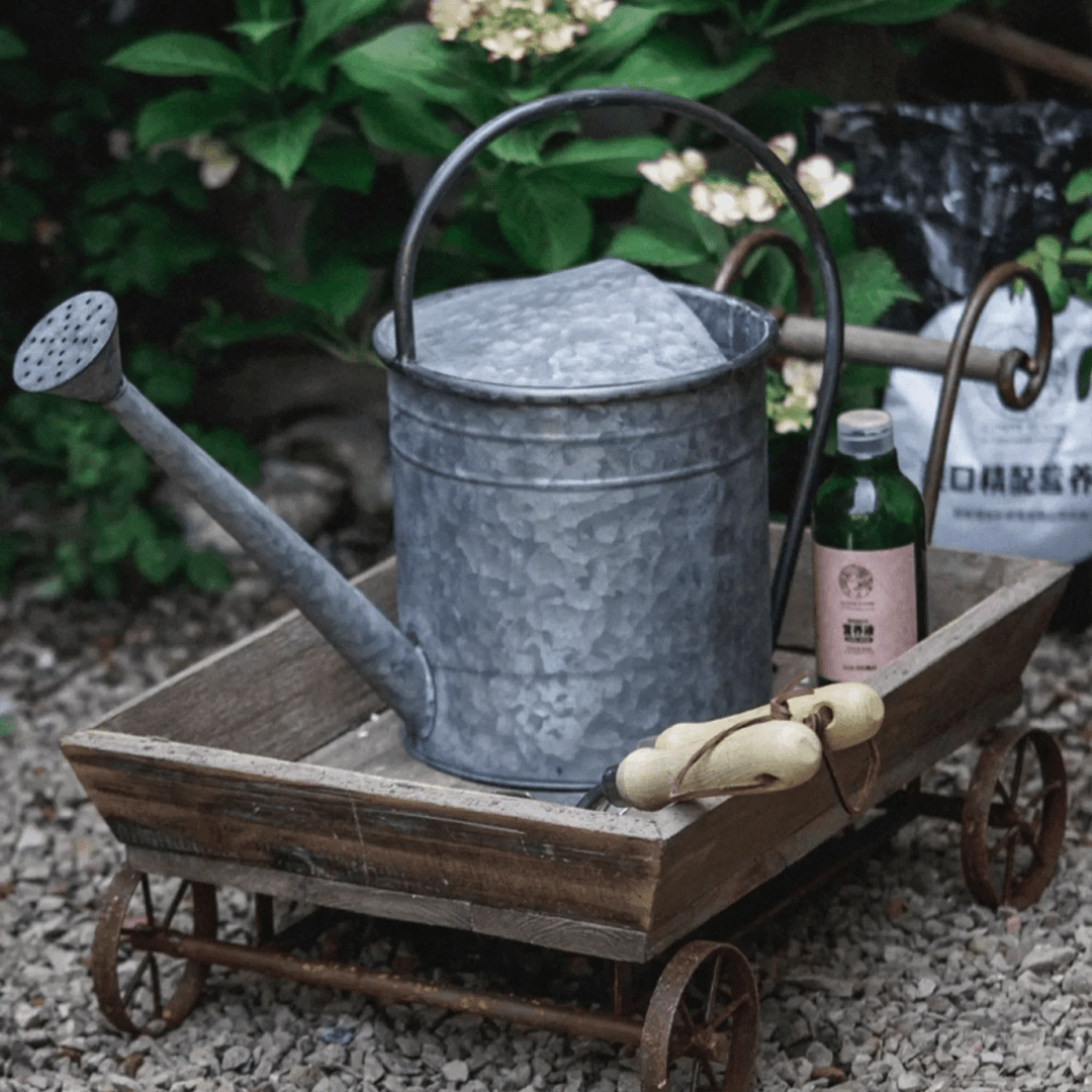 Small Decorative Wooden Wagon Flower Cart