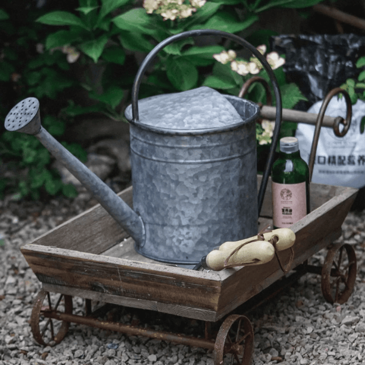 Small Decorative Wooden Wagon Flower Cart