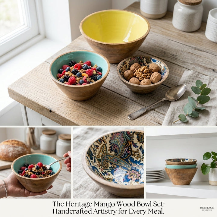 House of Avana Mango Wood Bowl Set of 3
