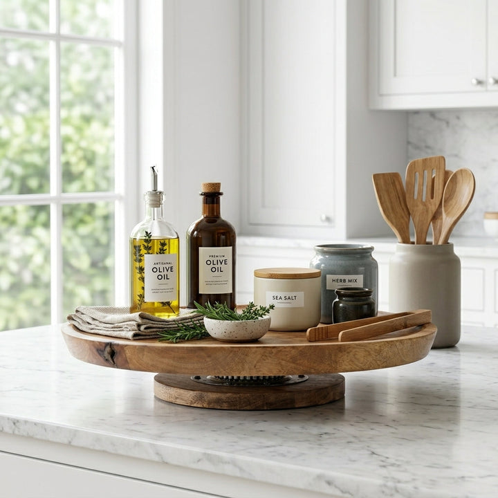 House of Avana Mango Wood Lazy Susan Turntable