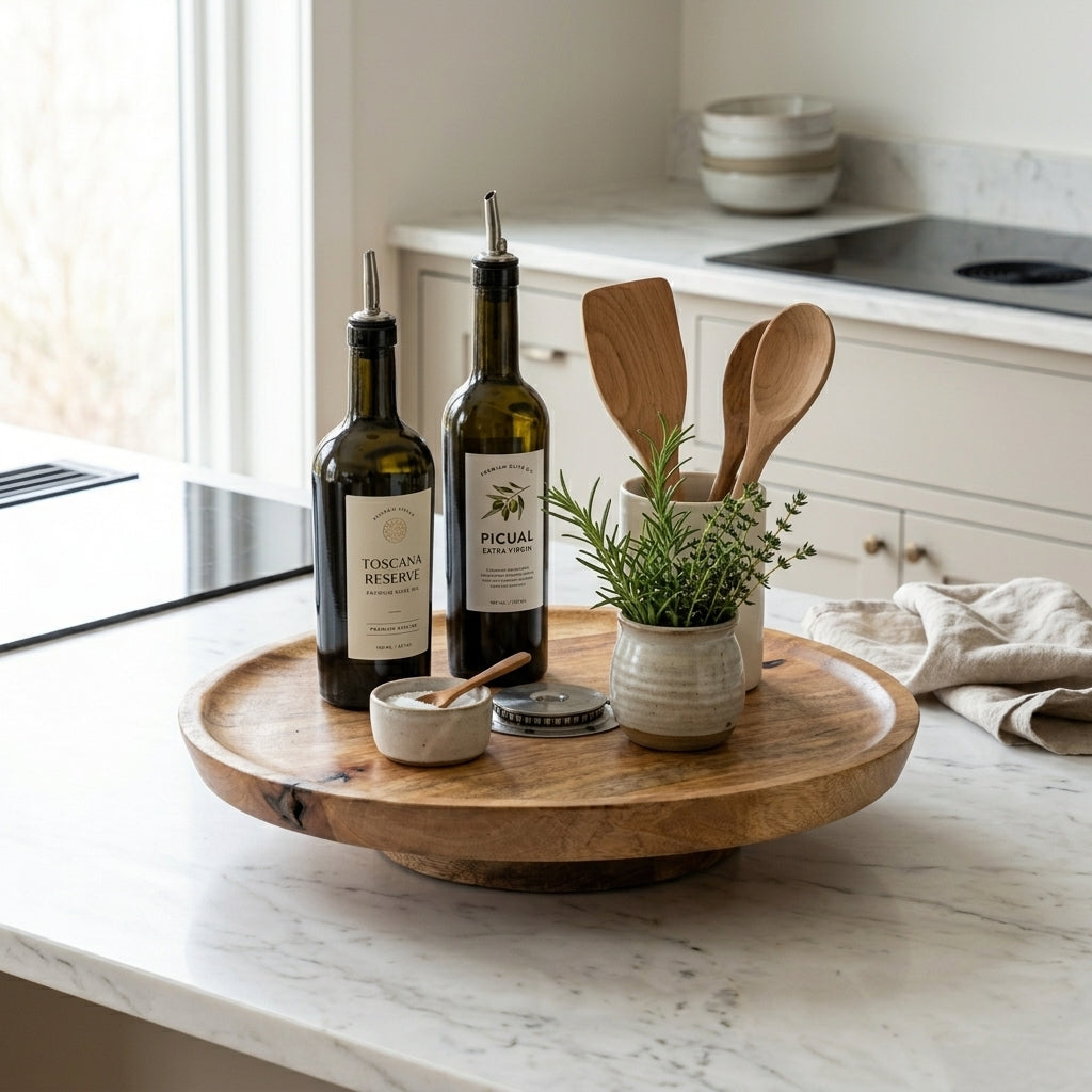 House of Avana Mango Wood Lazy Susan Turntable