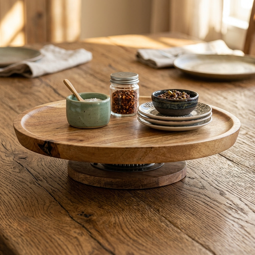 House of Avana Mango Wood Lazy Susan Turntable