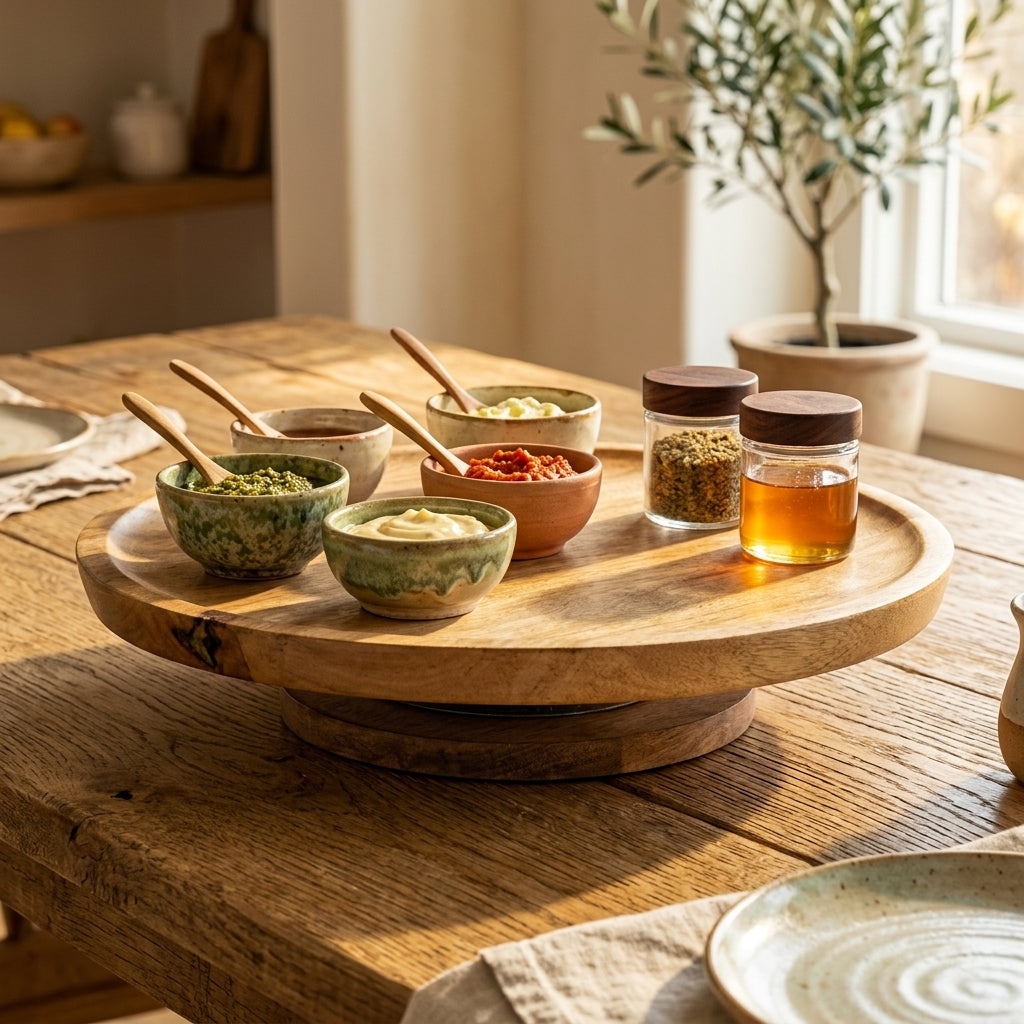 House of Avana Mango Wood Lazy Susan Turntable