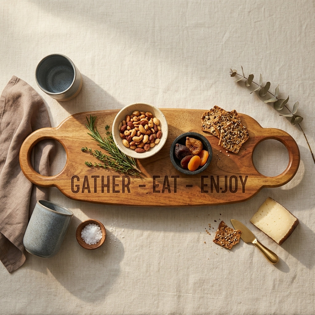 House of Avana Gather Eat Enjoy Mango Wood Platter
