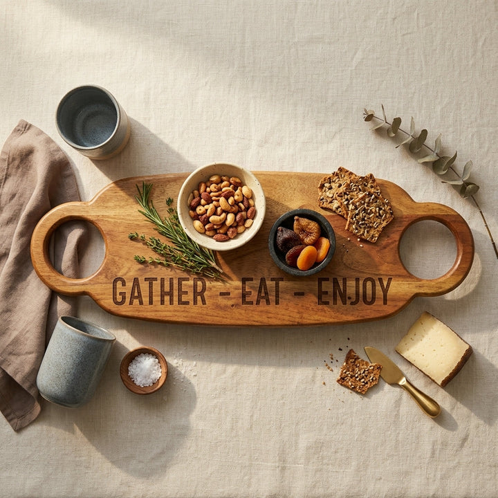 House of Avana Gather Eat Enjoy Mango Wood Platter