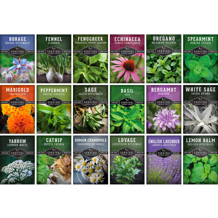 Medicinal Herb Garden Seed Collection – 18 Heirloom Non-GMO Varieties