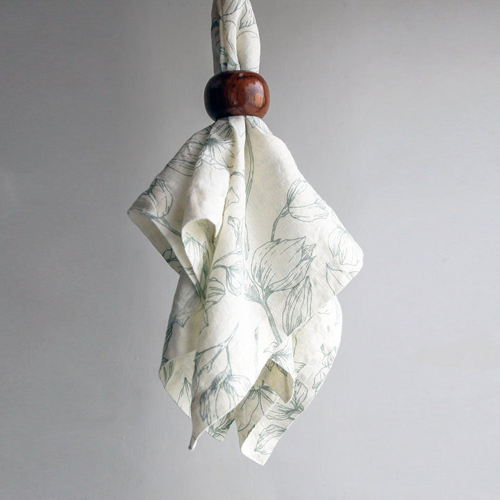 Grey and Green Lilies Napkins