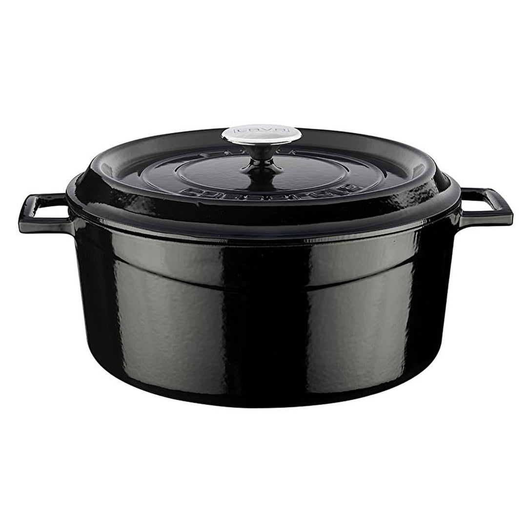 LAVA Cast Iron Cookware Pot - 28cm Enamel Coated Large Capacity Cooking Pot for Family Gatherings