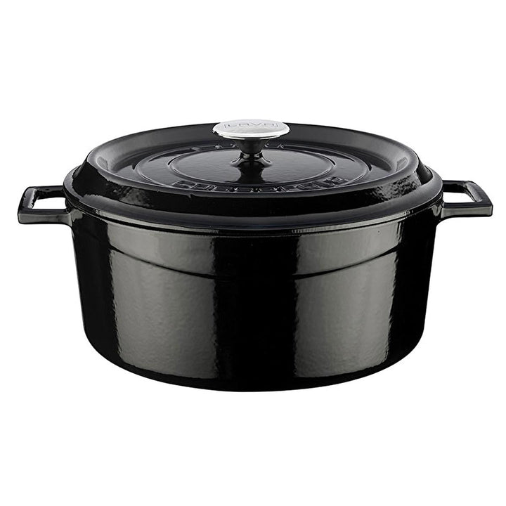 LAVA Cast Iron Cookware Pot - 28cm Enamel Coated Large Capacity Cooking Pot for Family Gatherings