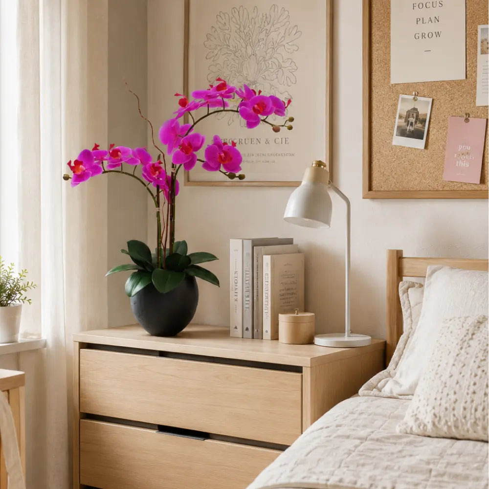 Artificial Pink Double Stem Orchid