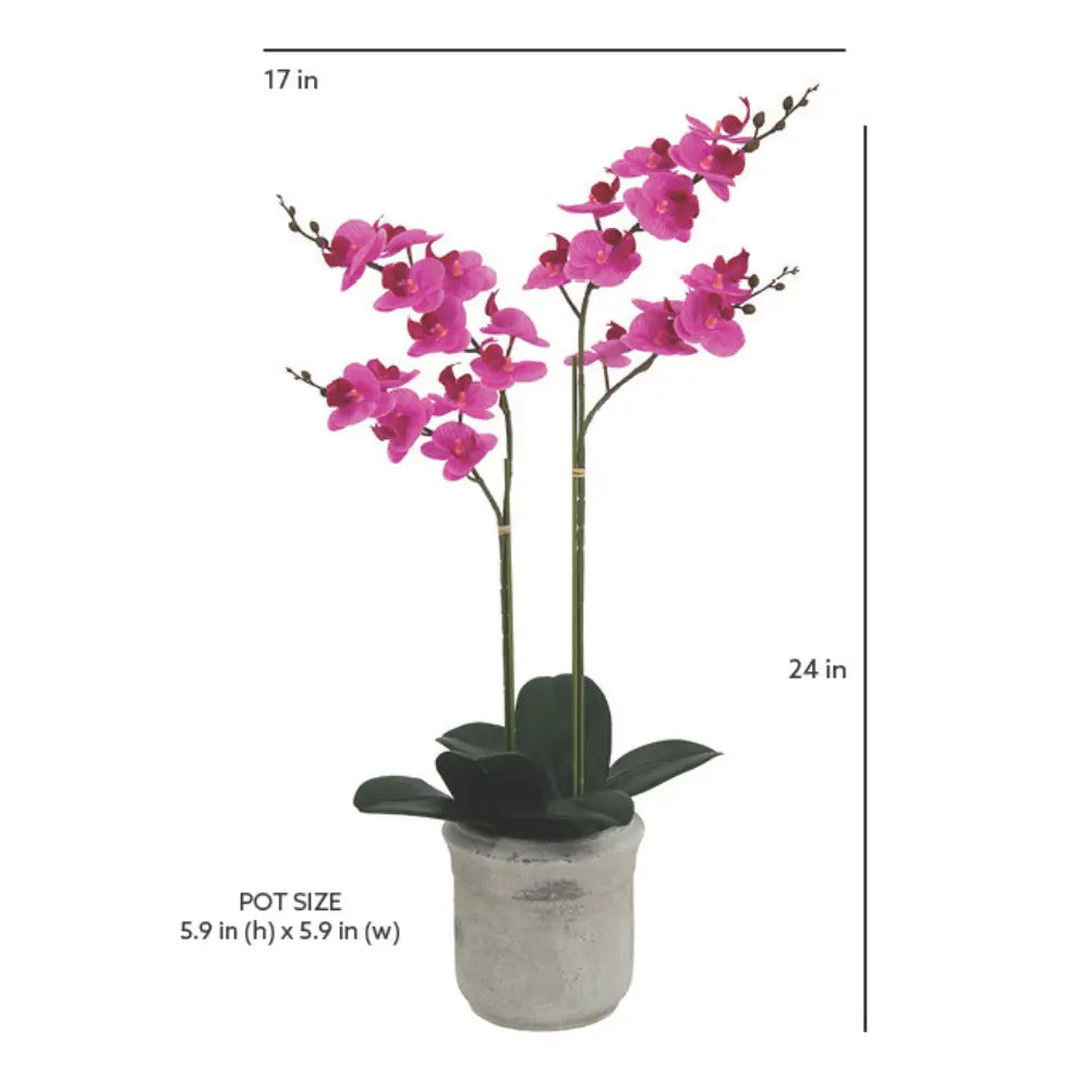 Artificial 2-Stem Phalaenopsis Pink Orchid