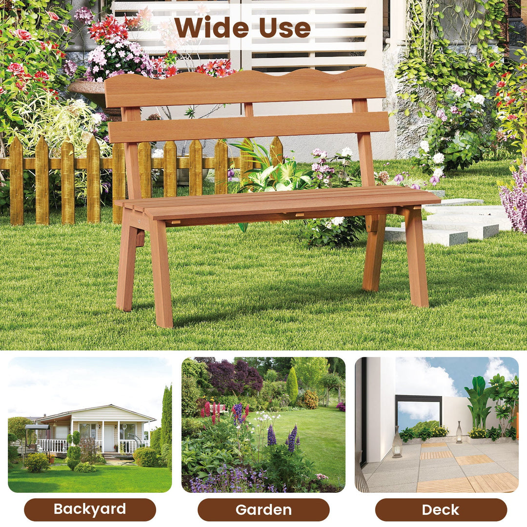 Outdoor Acacia Wood Garden Bench with 800 lbs Weight Capacity
