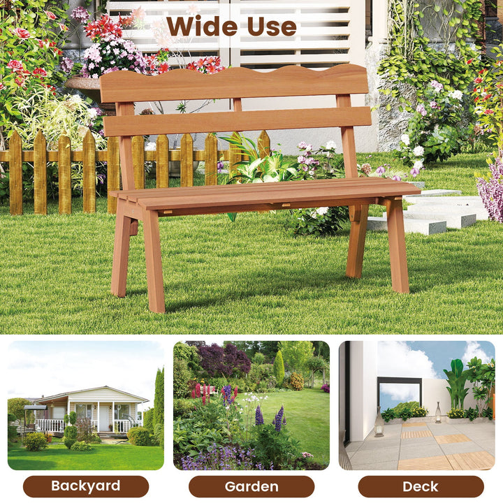 Outdoor Acacia Wood Garden Bench with 800 lbs Weight Capacity