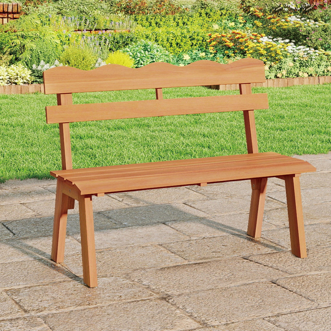 Outdoor Acacia Wood Garden Bench with 800 lbs Weight Capacity