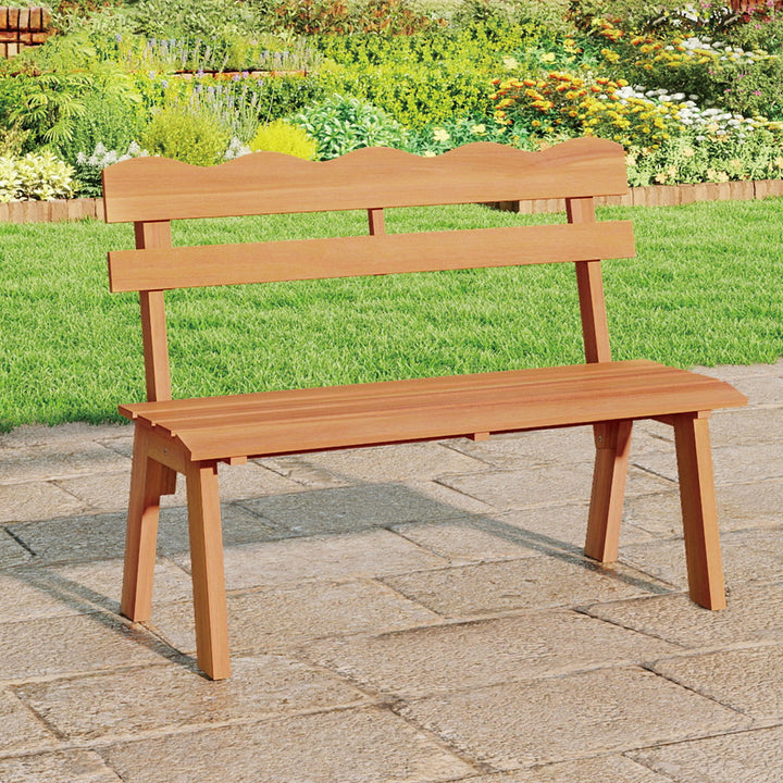 Outdoor Acacia Wood Garden Bench with 800 lbs Weight Capacity
