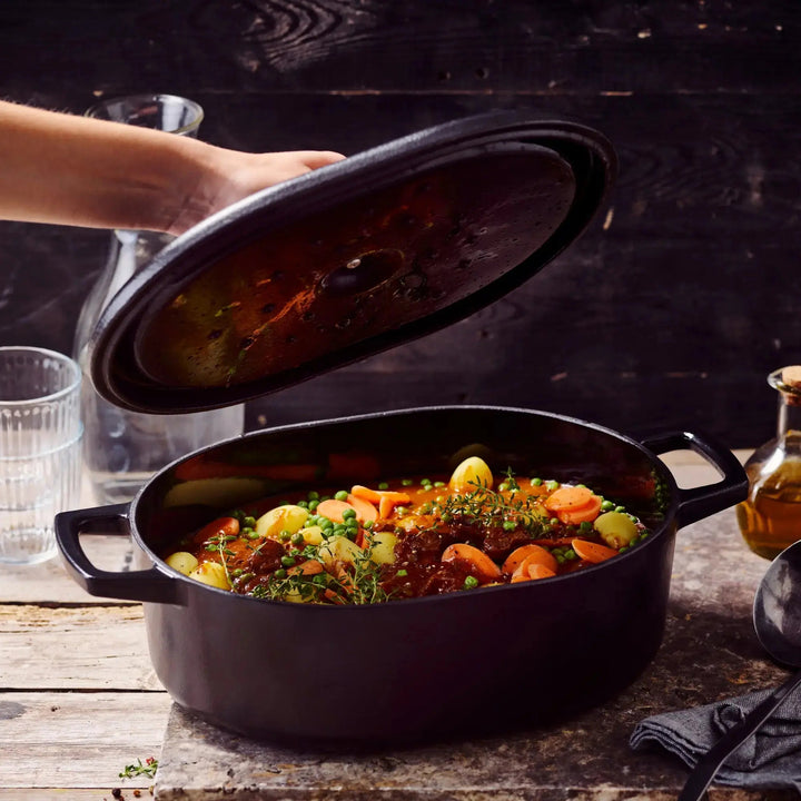 Enameled Cast Iron Oval Dutch Oven, 6-Qt