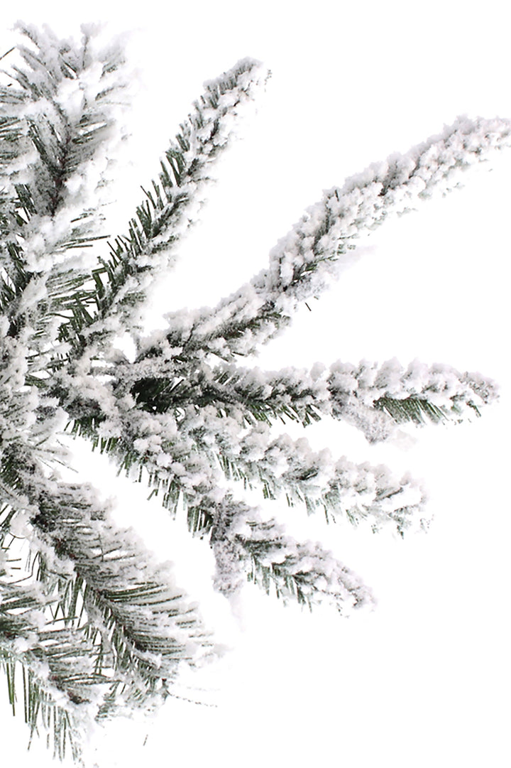 Prelit Slim Snow Flocked Christmas Tree with Warm White Lights