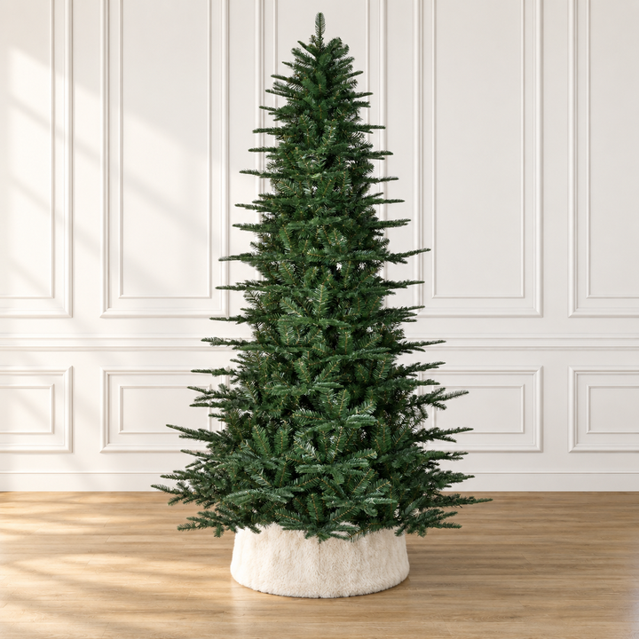 6.5ft Unlit Green Aspen Fir Christmas Tree 1149 Tips 47in Wide &amp; Metal Stand