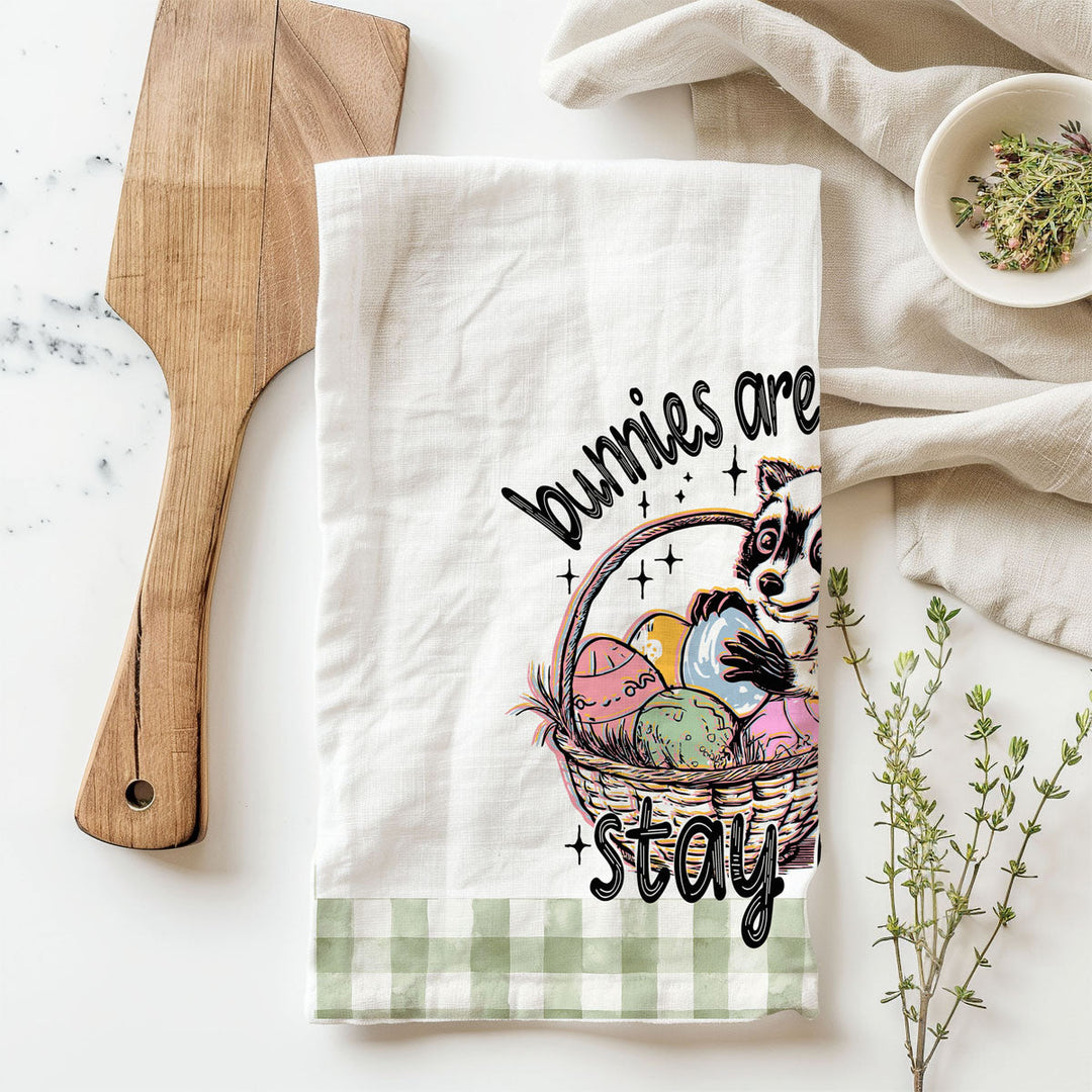 Stay Feral Raccoon Kitchen Tea Towel Funny Easter Fun Gift for Family &amp; Friends