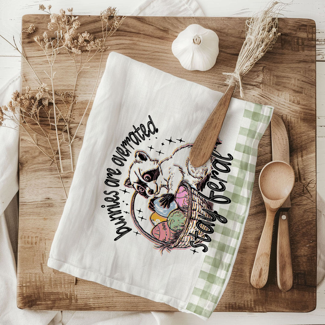 Stay Feral Raccoon Kitchen Tea Towel Funny Easter Fun Gift for Family &amp; Friends