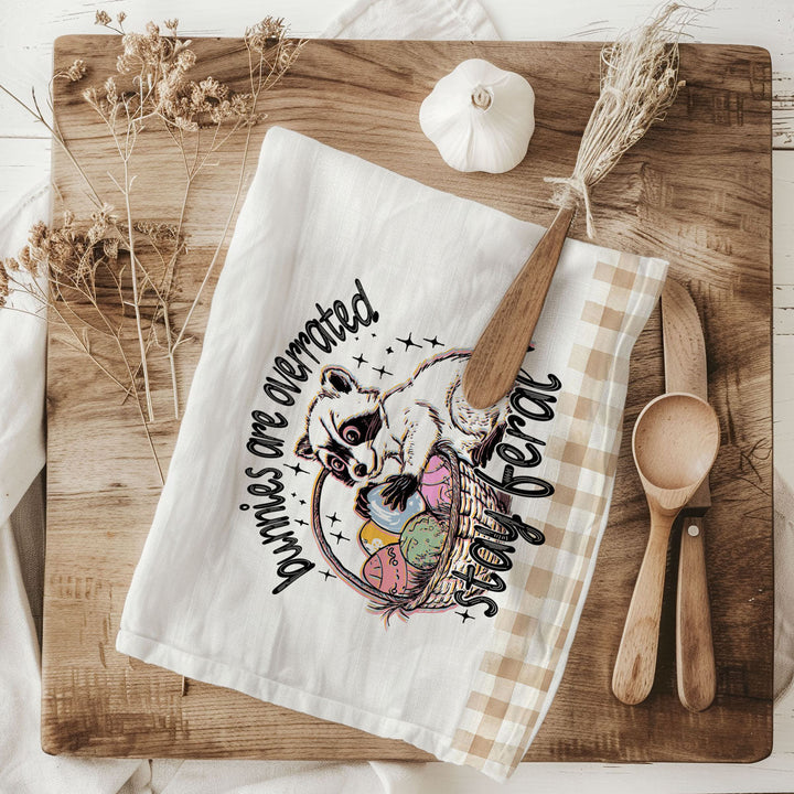 Stay Feral Raccoon Kitchen Tea Towel Funny Easter Fun Gift for Family &amp; Friends