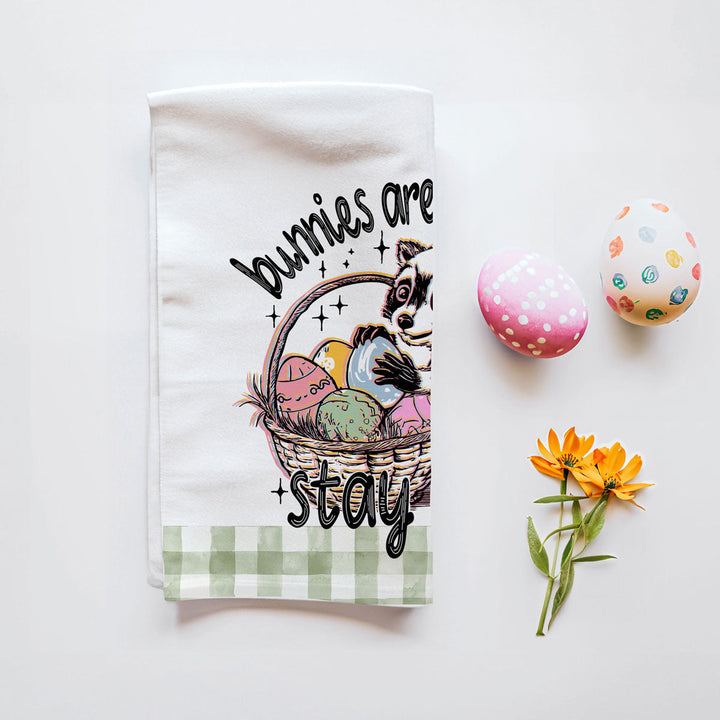 Stay Feral Raccoon Kitchen Tea Towel Funny Easter Fun Gift for Family &amp; Friends