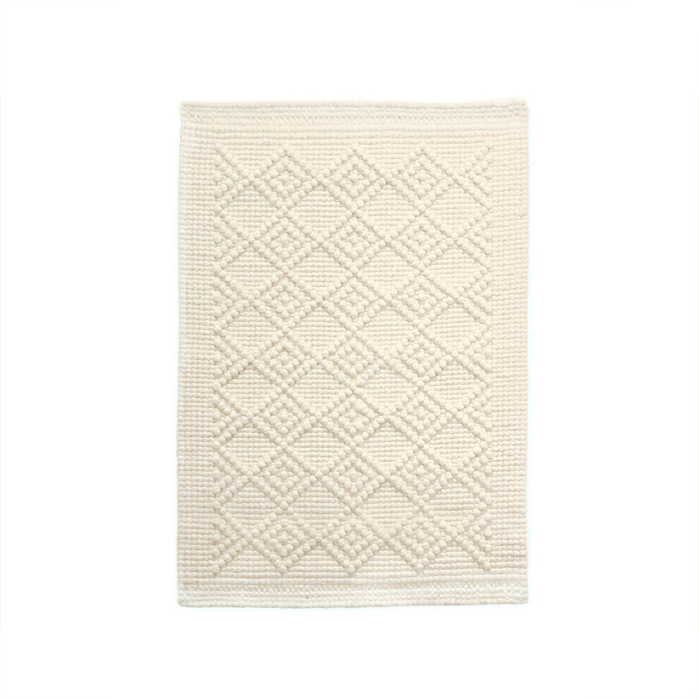 Natural Sisal &amp; Wool Diamond Loop Rug