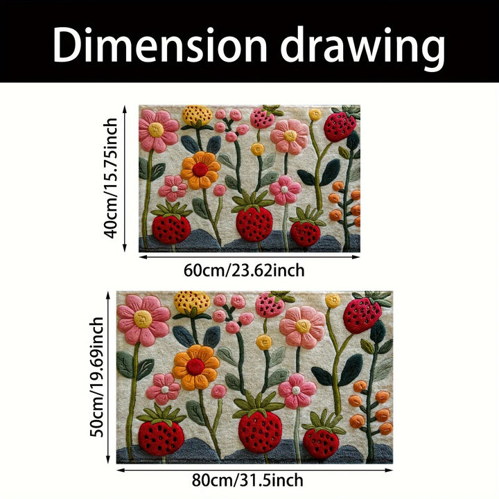 VIKAMA2D Garden Flower Doormat Rug For Bedroom Living Room Carpet Fireplace Floor Mat Kitchen Rug Non-slip Bathroom Mat Home Dec