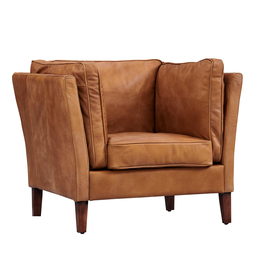 Kenmore Leather Arm Chair - Light Brown