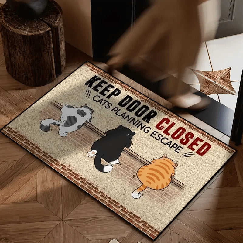 VIKAMA Cartoon Cute Carpet Cat Floor Mat Door Mat Welcome Carpet Outdoor Carpet Rug For Bedroom Living Room Carpet Washable Carp