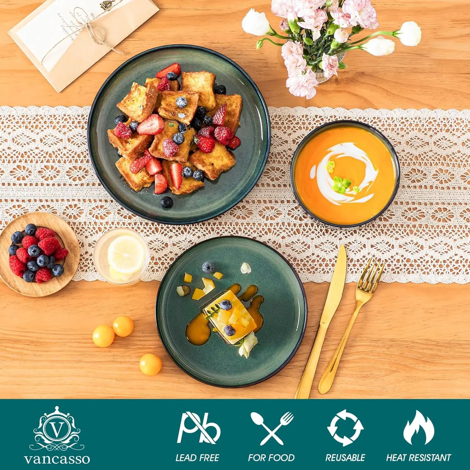 Ceramic Dinnerware Set For Four Plates And Bowls