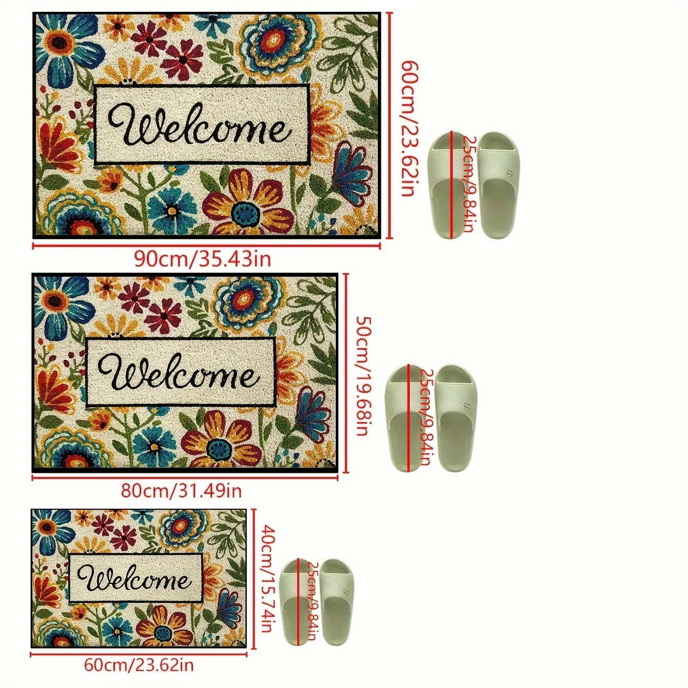 VIKAMA Bright Flower Carpet Garden Doormat Welcome Mat Rug For Bedroom Living Room Carpet Outdoor Carpet Home Decor