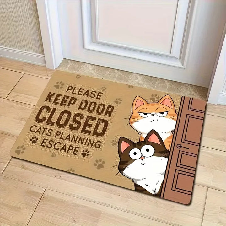 VIKAMA Cartoon Cute Carpet Cat Floor Mat Door Mat Welcome Carpet Outdoor Carpet Rug For Bedroom Living Room Carpet Washable Carp
